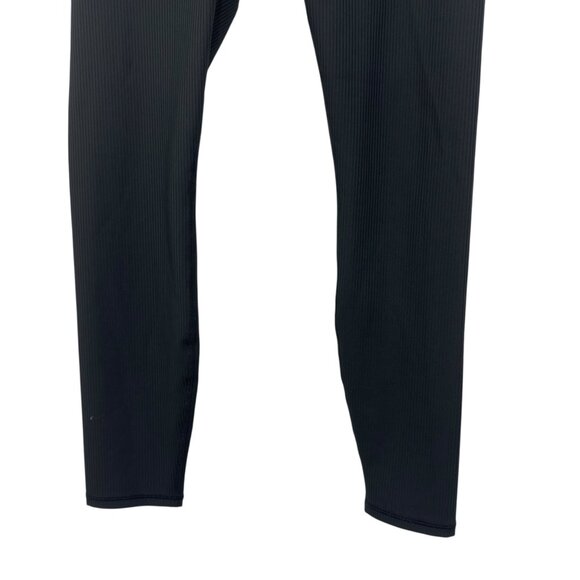Fabletics Women Black Ribbed Mid-Rise Leggings SZ XL With Drawstring Waist - Picture 10 of 10